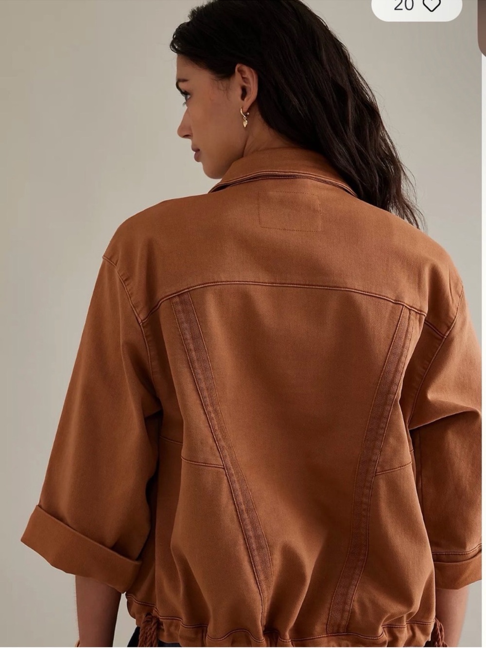 Pilcro Anthropologie Roll Sleeve Collared Bomber Jacket - Picture 2 of 5